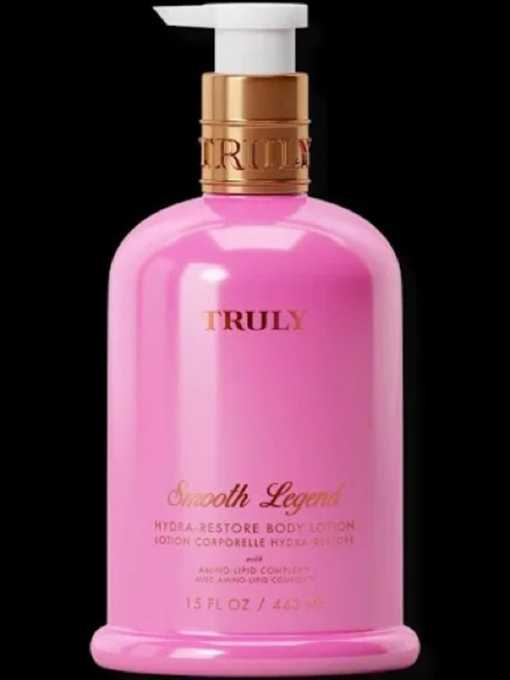 TRULY Smooth Legend Hydra-Restore Body Lotion — Pink with Gold Pump